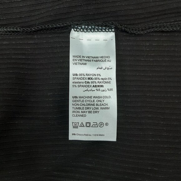 CHICO’S Black Mock Neck Ribbed Tank Top | Size 2 or Large - Picture 6 of 6